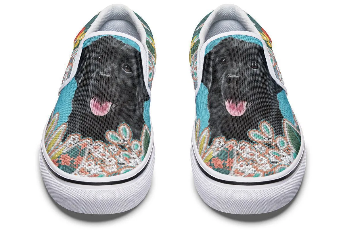 Denim Style Black Labrador Slip-On Shoes