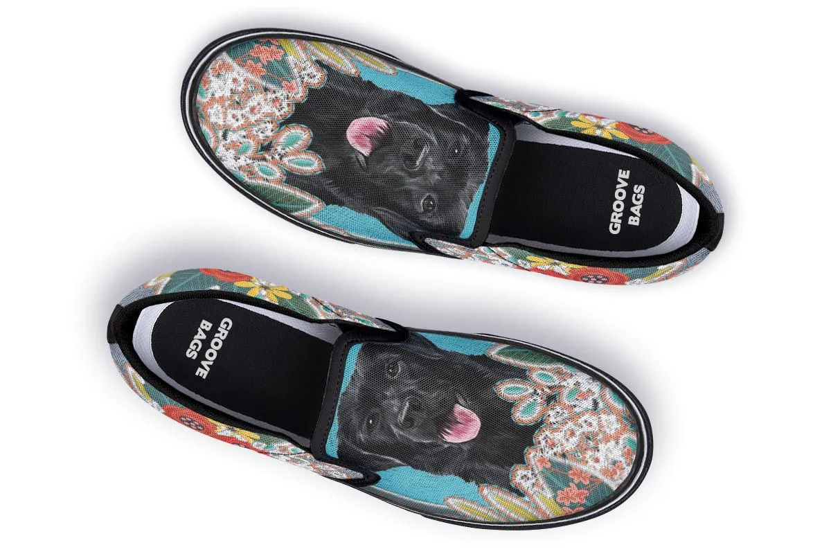 Denim Style Black Labrador Slip-On Shoes
