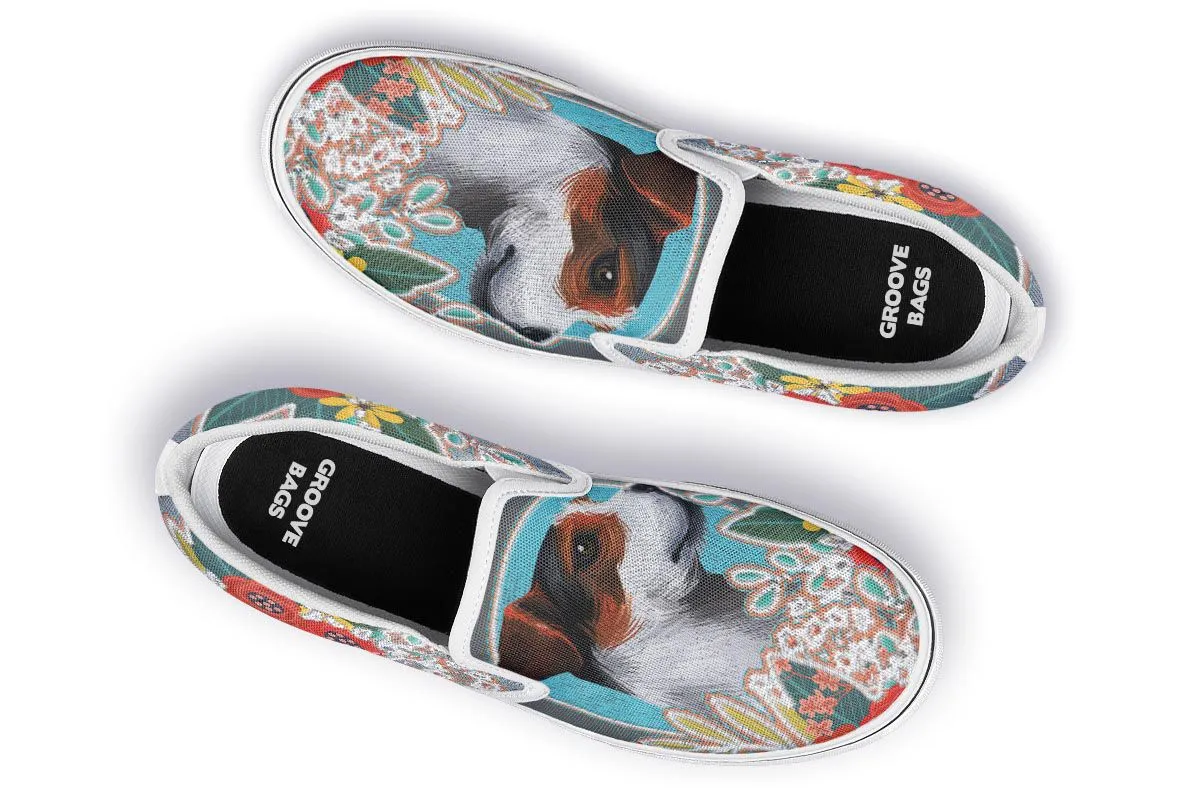 Denim Style Jack Russell Slip-On Shoes
