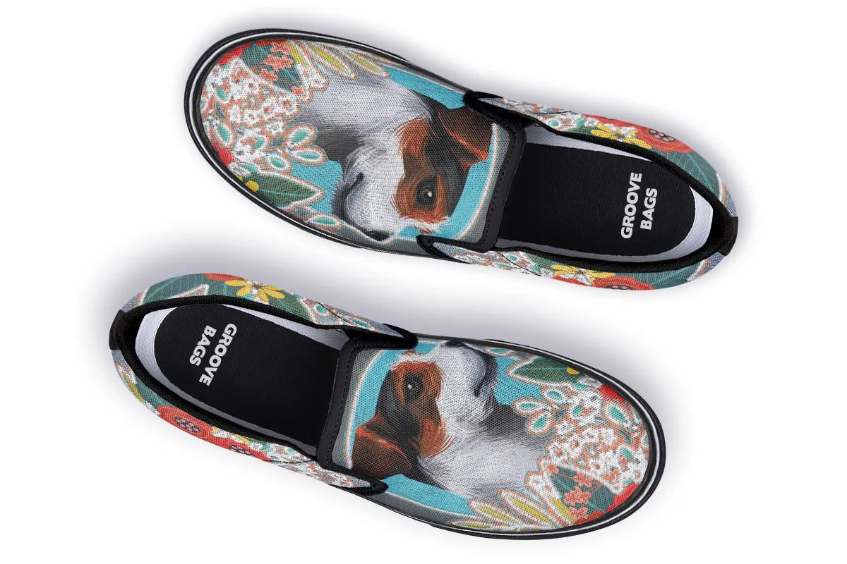 Denim Style Jack Russell Slip-On Shoes