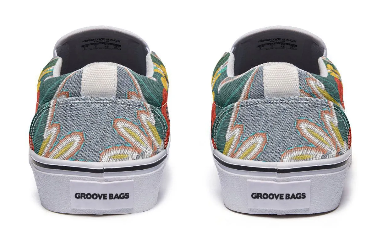 Denim Style Jack Russell Slip-On Shoes