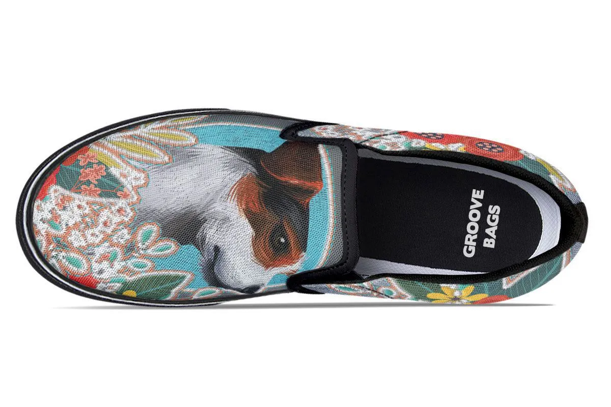 Denim Style Jack Russell Slip-On Shoes