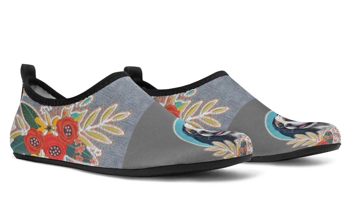 Denim Style King Charles Aqua Barefoot Shoes