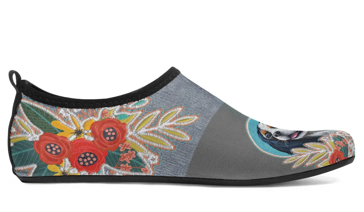 Denim Style King Charles Aqua Barefoot Shoes