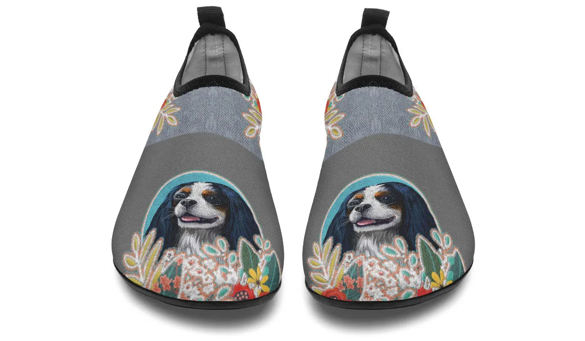 Denim Style King Charles Aqua Barefoot Shoes