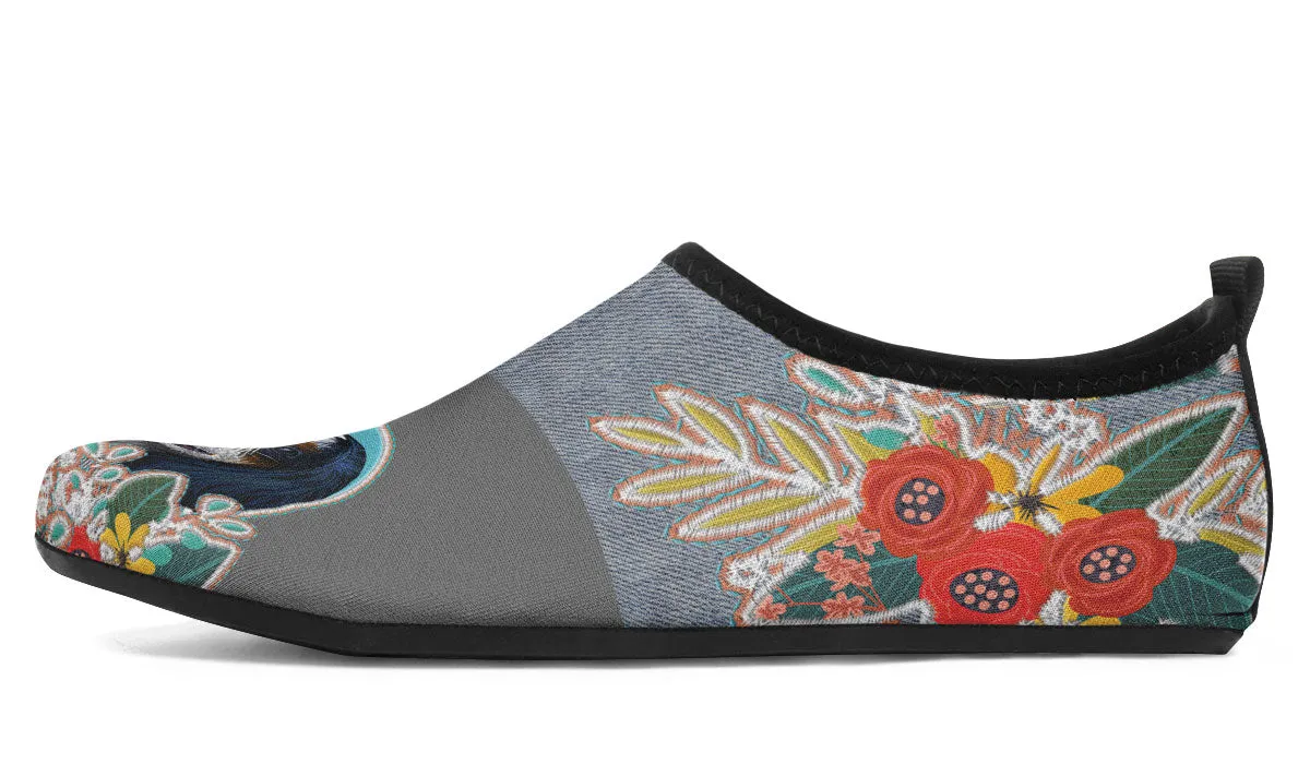 Denim Style King Charles Aqua Barefoot Shoes