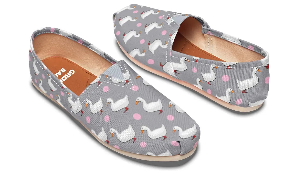 Domestic White Duck Pattern Casual Shoes