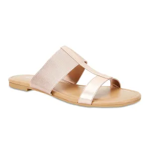Duke Slide in Rose Gold Leather