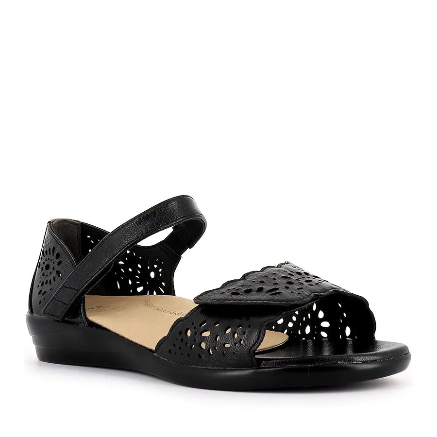 DUSTY W - BLACK LEATHER