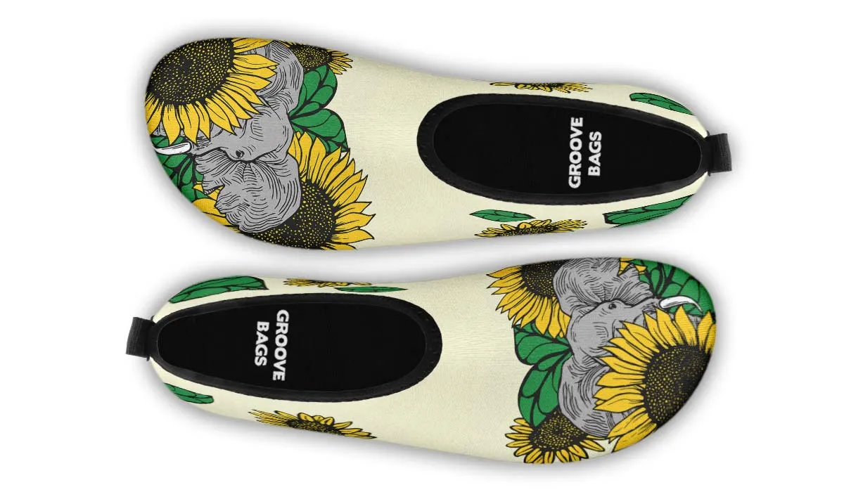 Elephant Sunflower Aqua Barefoot Shoes