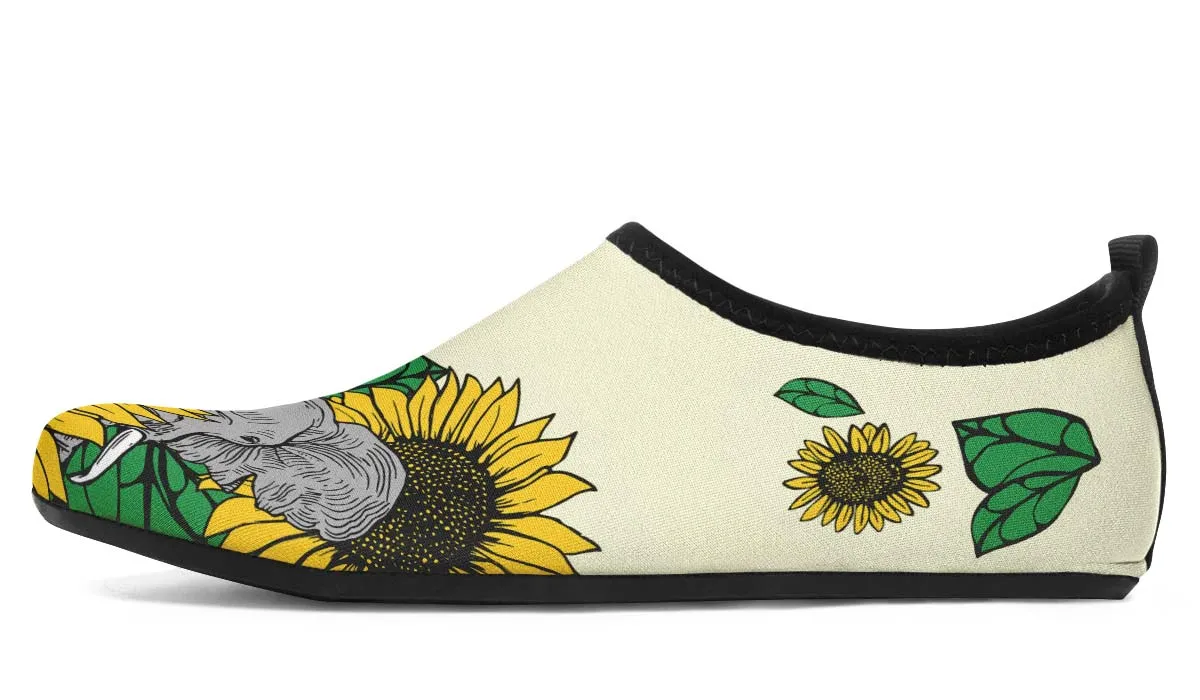 Elephant Sunflower Aqua Barefoot Shoes