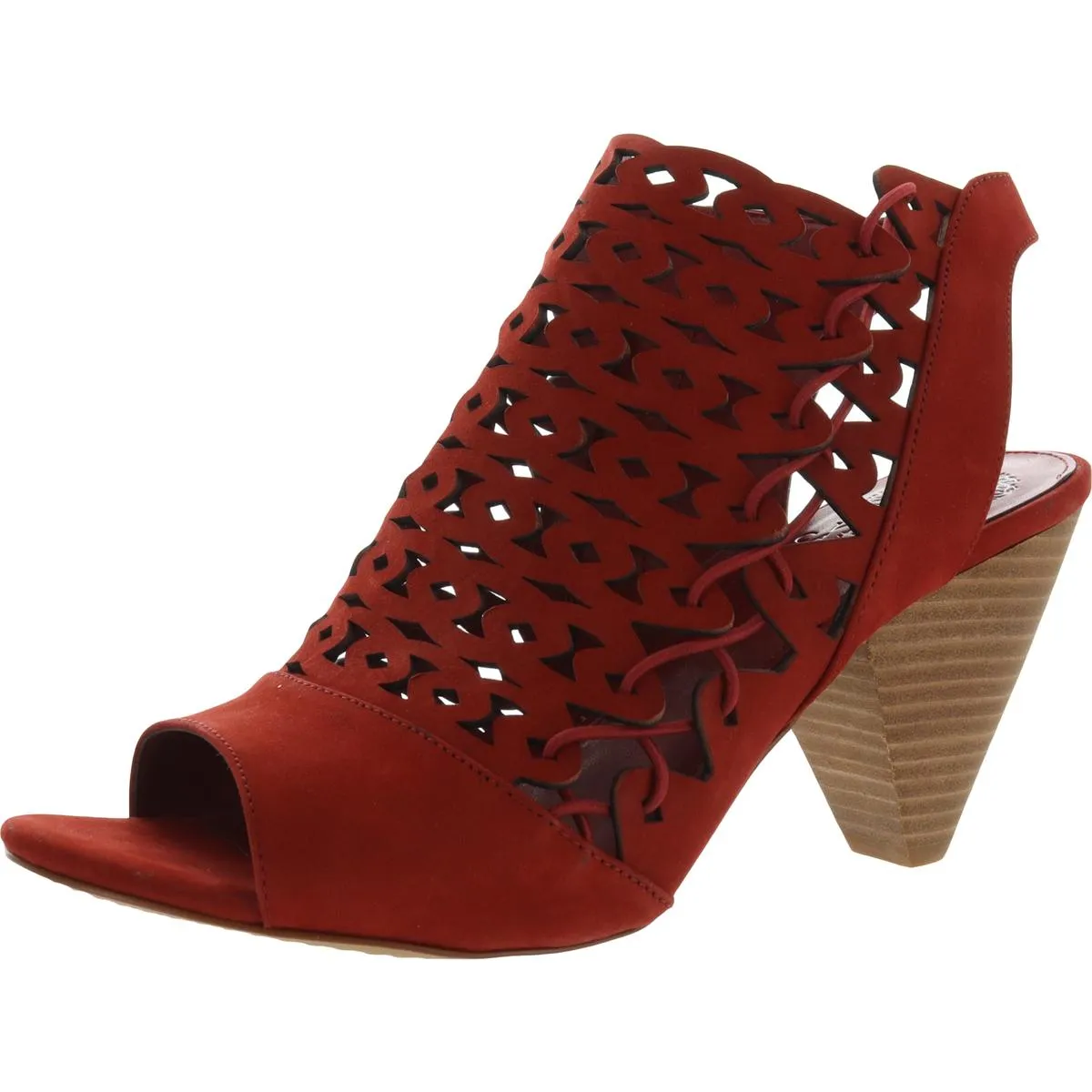 Emberla Womens Cut-Out Leather Heel Sandals