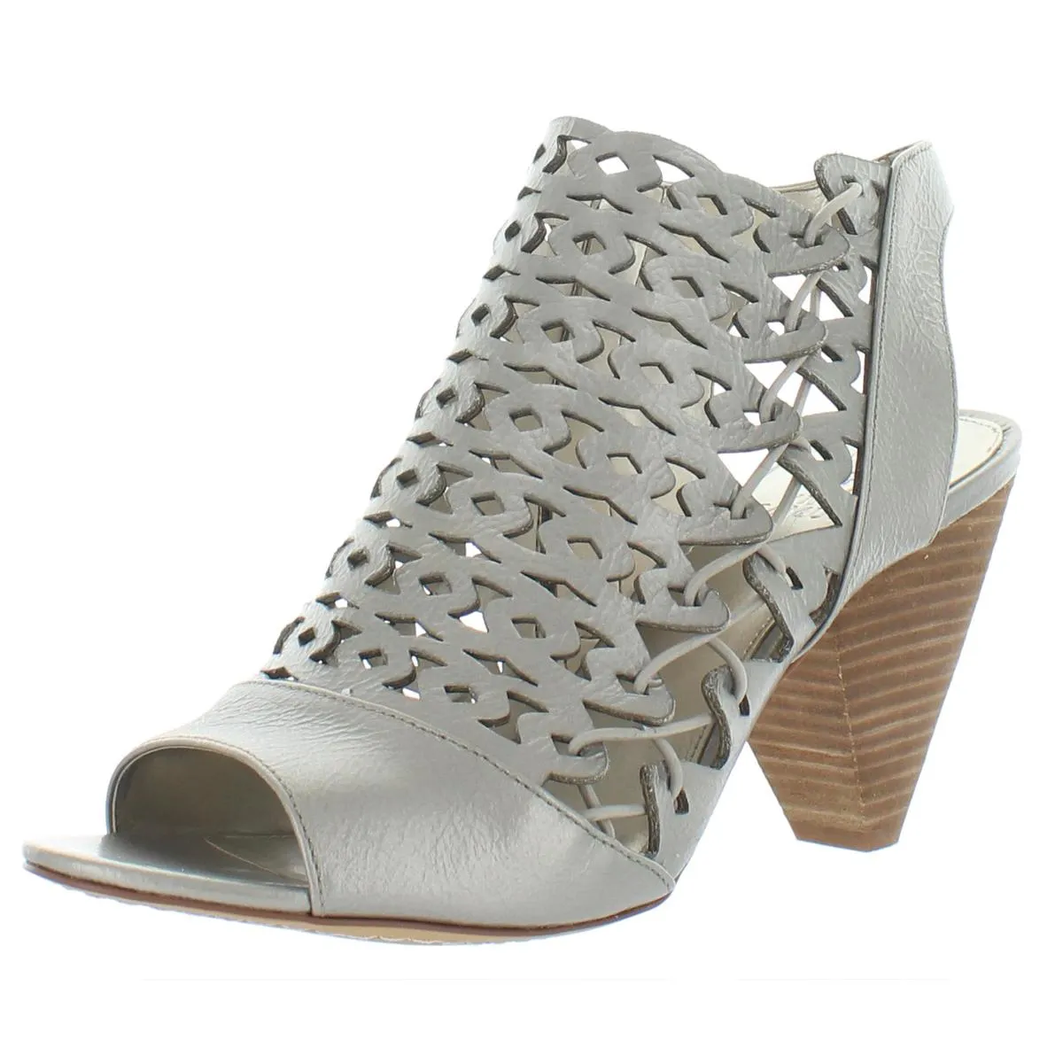 Emberla Womens Cut-Out Leather Heel Sandals