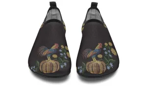 Embroidery Chicken Aqua Barefoot Shoes