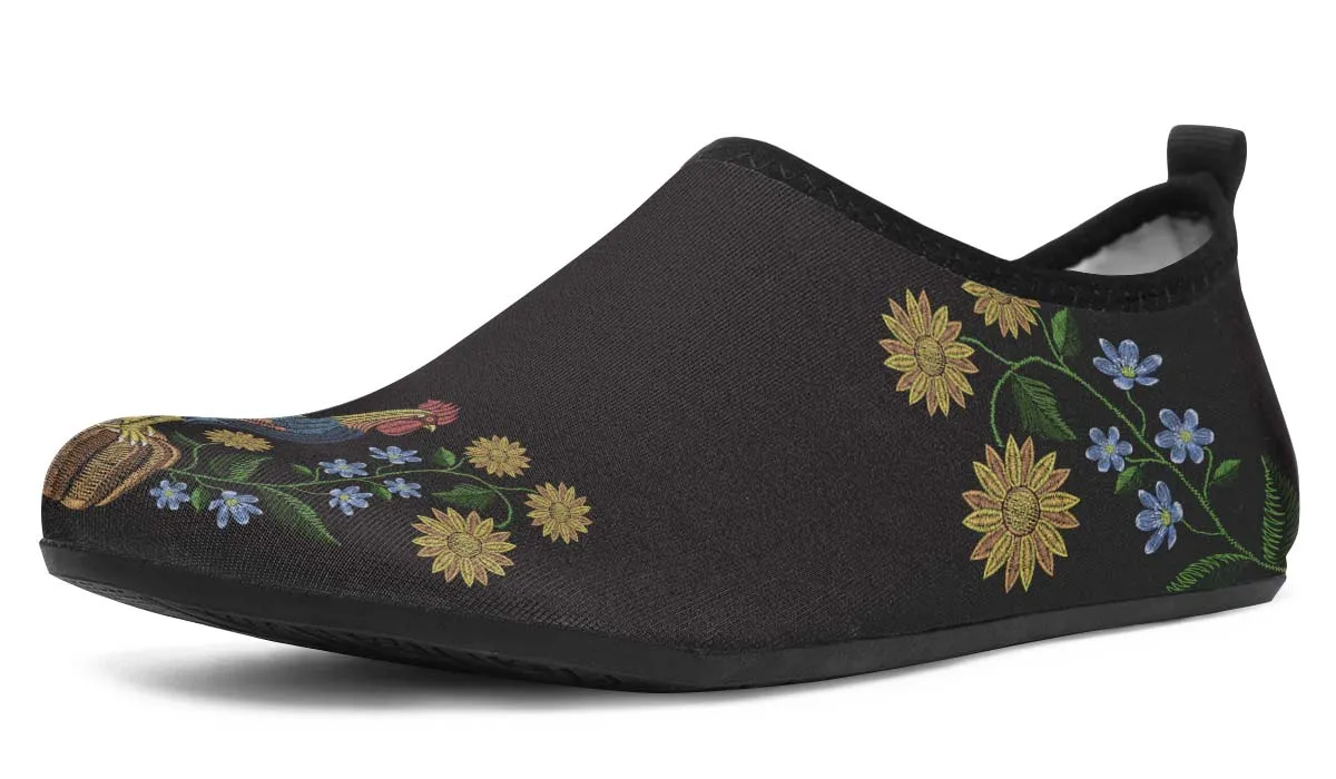 Embroidery Chicken Aqua Barefoot Shoes