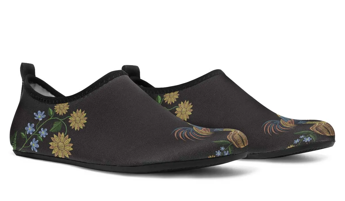 Embroidery Chicken Aqua Barefoot Shoes