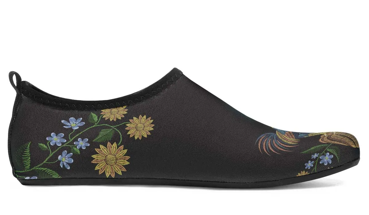 Embroidery Chicken Aqua Barefoot Shoes