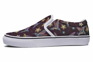Embroidery Hummingbirds Slip-On Shoes
