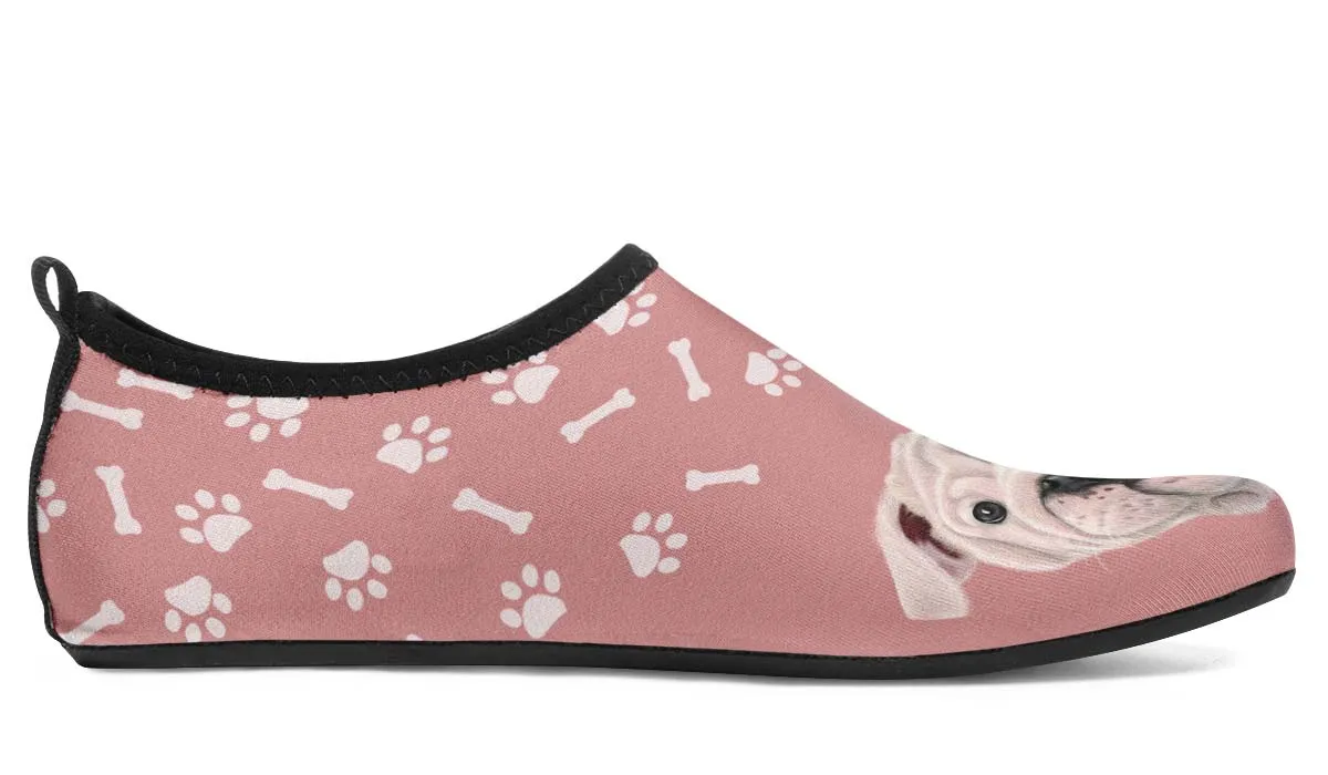 English Bulldog Puppy Aqua Barefoot Shoes