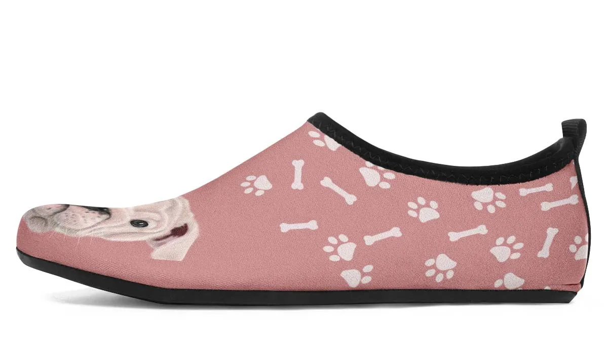 English Bulldog Puppy Aqua Barefoot Shoes