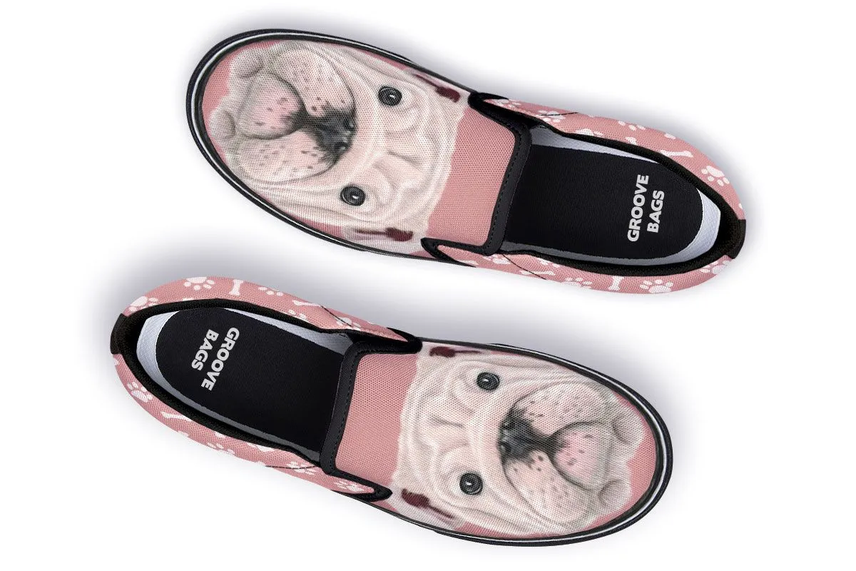 English Bulldog Puppy Slip-On Shoes