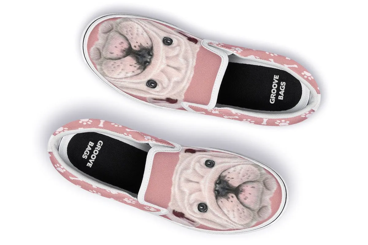 English Bulldog Puppy Slip-On Shoes