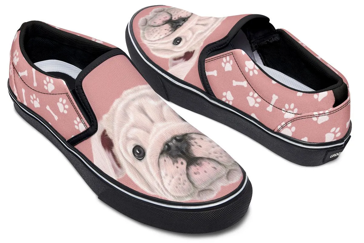 English Bulldog Puppy Slip-On Shoes