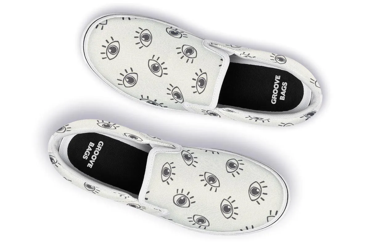 Eye Pattern Slip-On Shoes