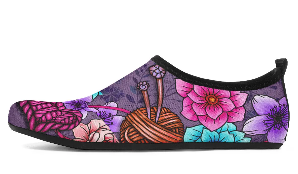 Flora Knitting Athletic Aqua Barefoot Shoes
