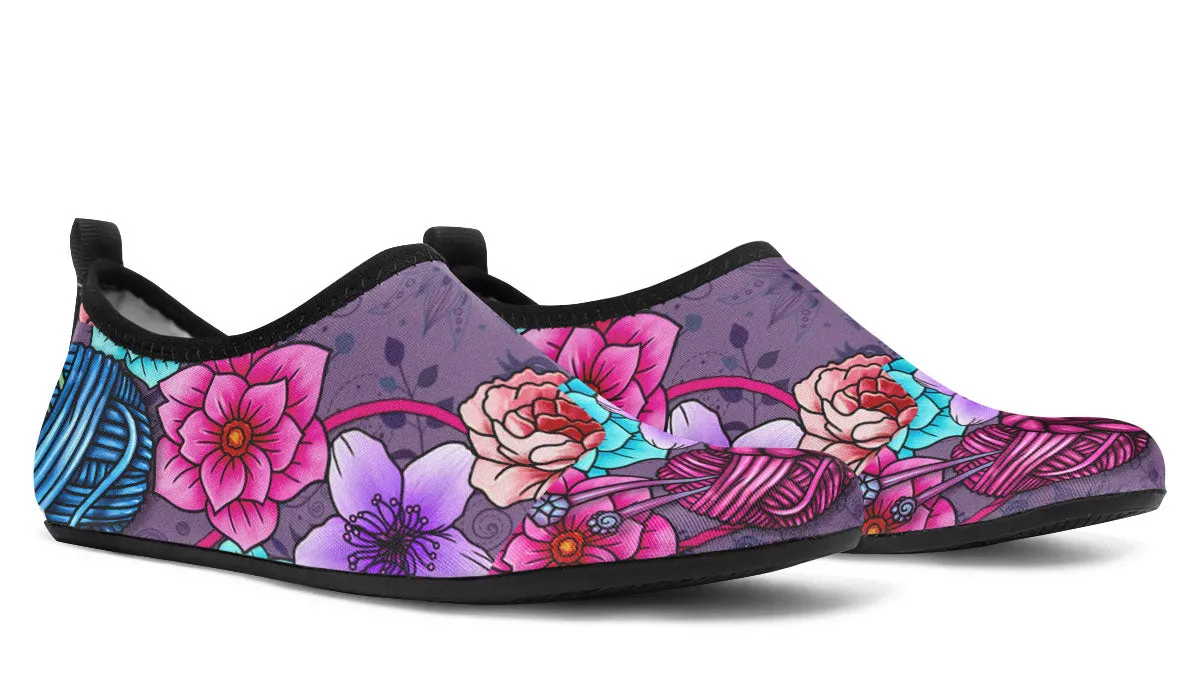 Flora Knitting Athletic Aqua Barefoot Shoes