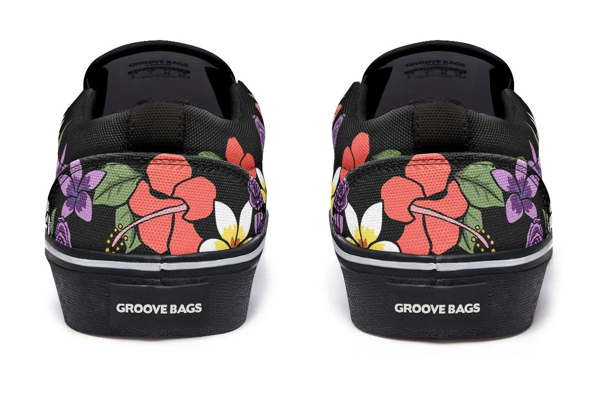 Floral Anatomy Skull Slip-On Shoes