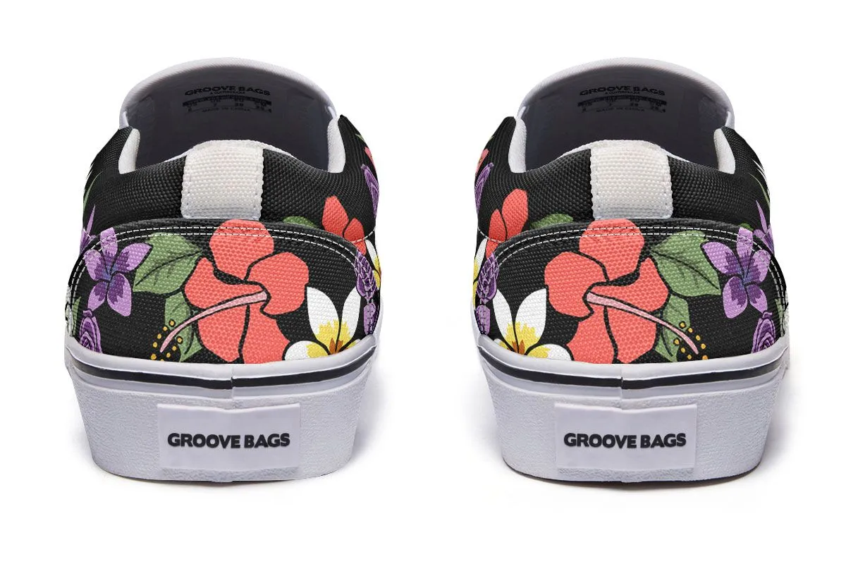 Floral Anatomy Skull Slip-On Shoes