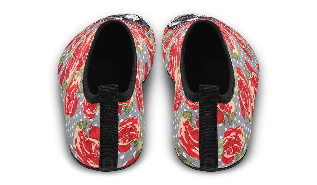 Floral Boston Terrier Aqua Barefoot Shoes