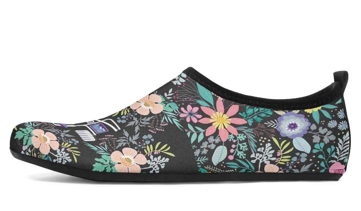 Floral Dentist Office Aqua Barefoot Shoes