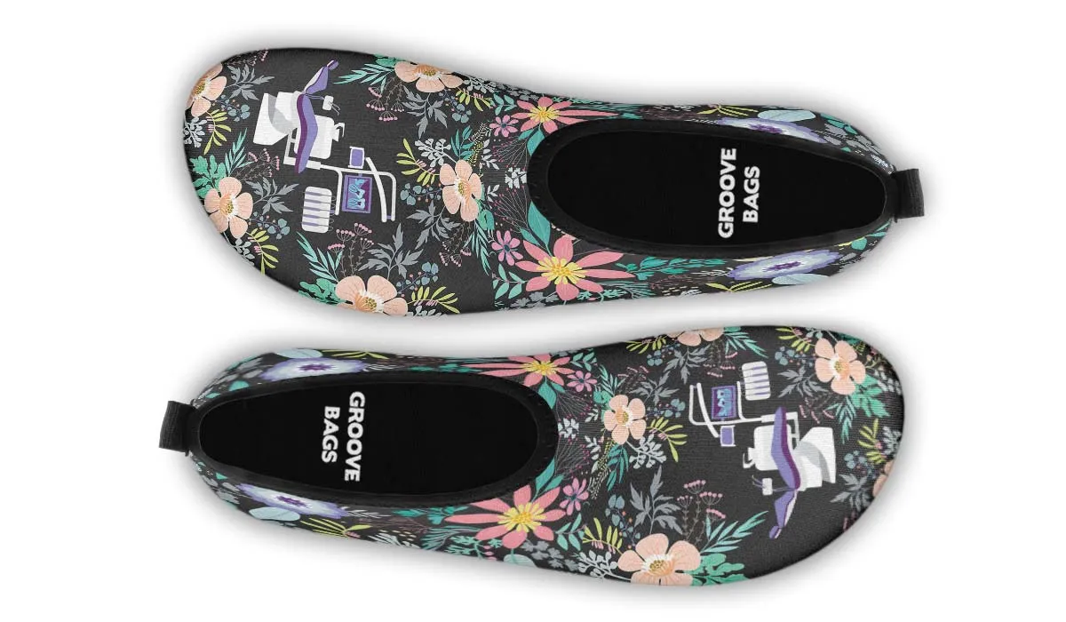 Floral Dentist Office Aqua Barefoot Shoes