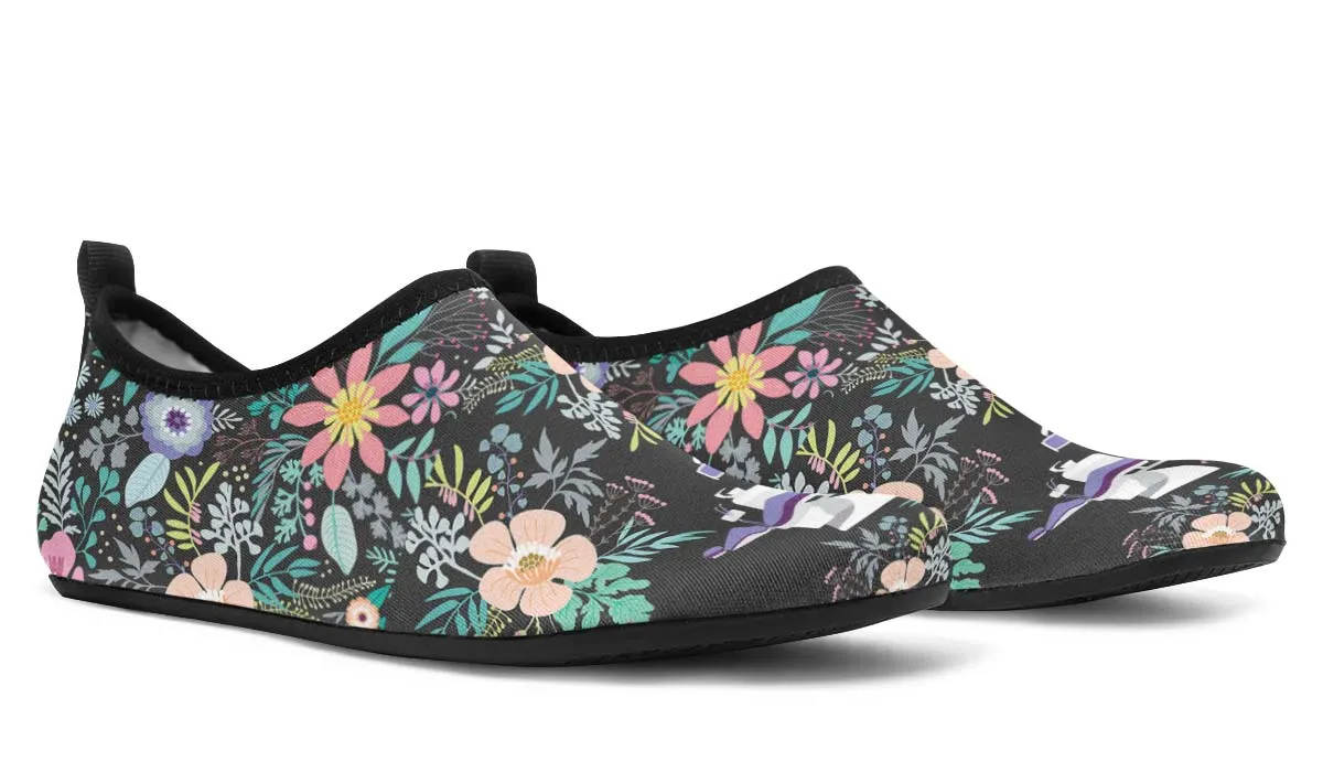 Floral Dentist Office Aqua Barefoot Shoes