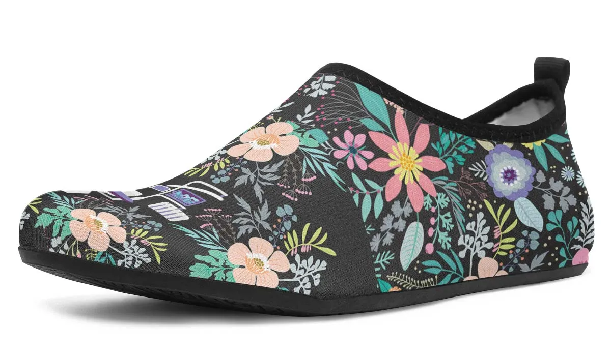 Floral Dentist Office Aqua Barefoot Shoes
