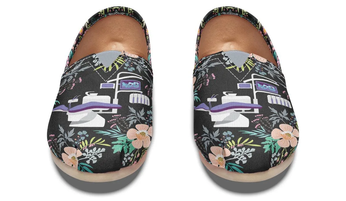 Floral Dentist Office Casual Shoes