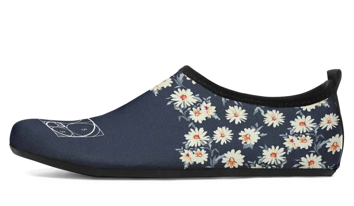 Floral Golden Ratio Aqua Barefoot Shoes