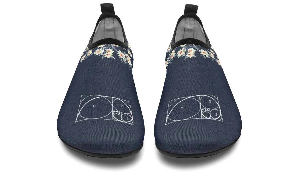 Floral Golden Ratio Aqua Barefoot Shoes