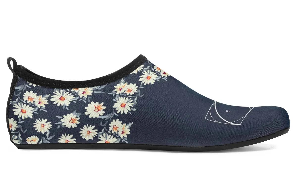 Floral Golden Ratio Aqua Barefoot Shoes