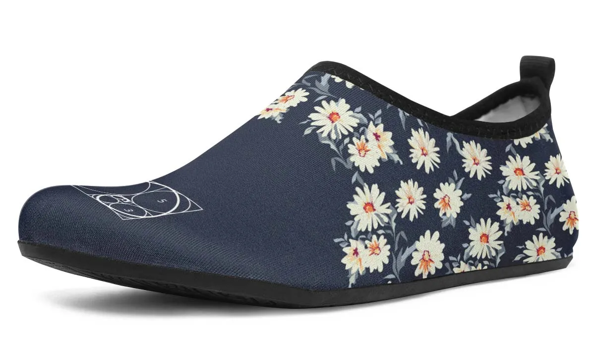 Floral Golden Ratio Aqua Barefoot Shoes
