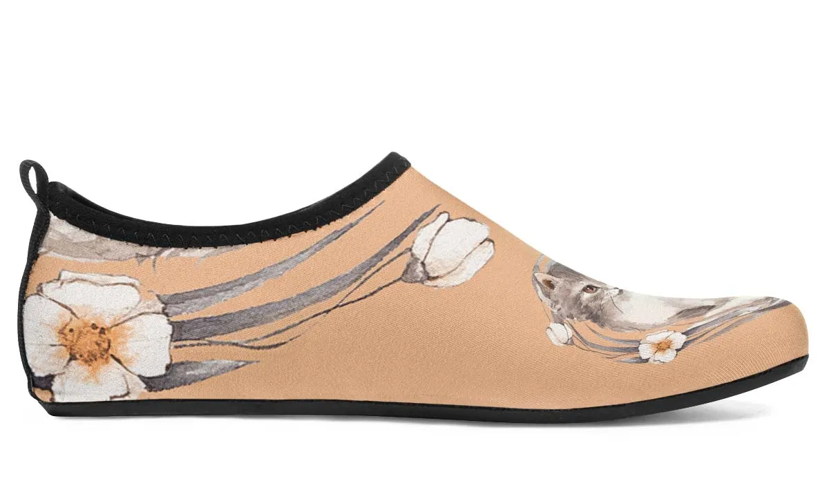 Floral Kitten Aqua Barefoot Shoes