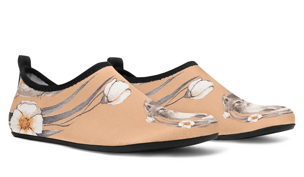 Floral Kitten Aqua Barefoot Shoes