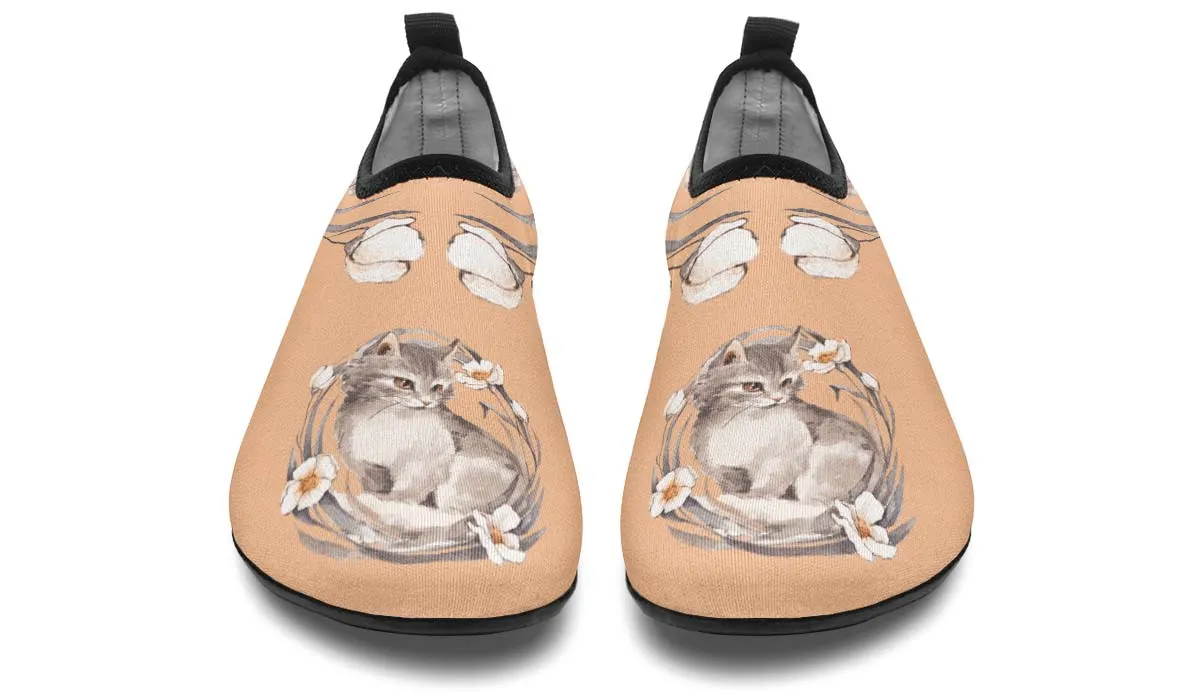 Floral Kitten Aqua Barefoot Shoes