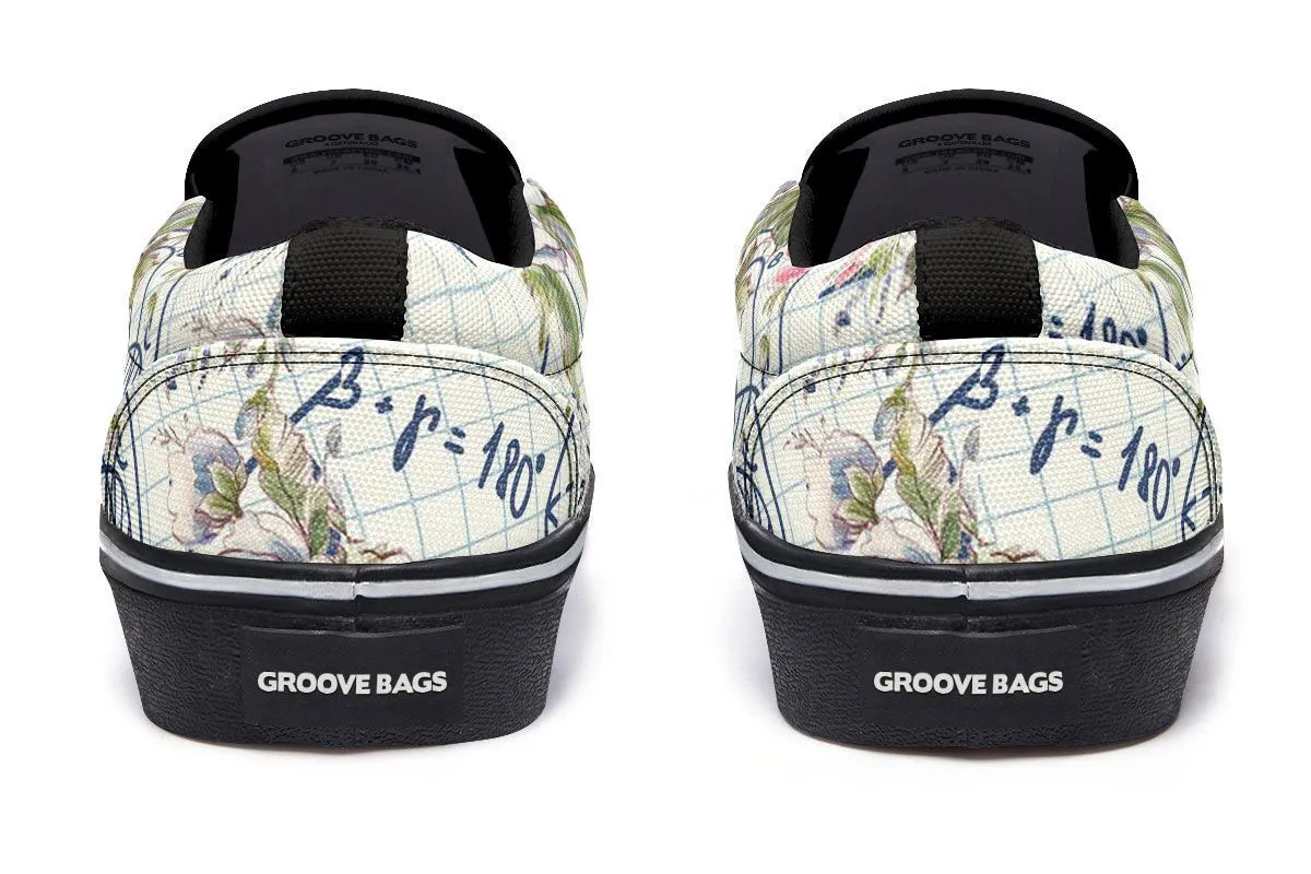 Floral Math Symbols Slip-On Shoes