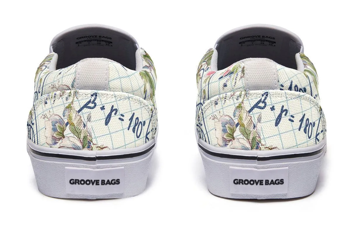 Floral Math Symbols Slip-On Shoes