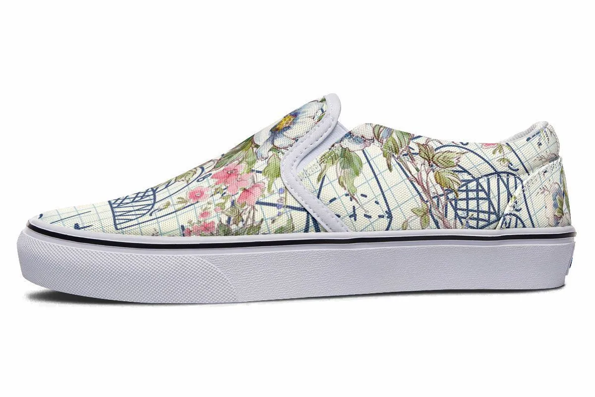 Floral Math Symbols Slip-On Shoes