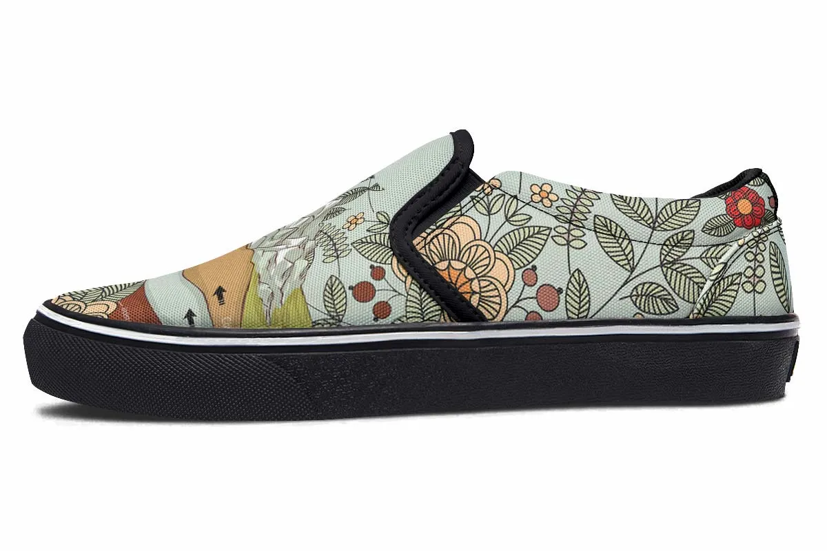 Floral Mountain Range Slip-On Shoes