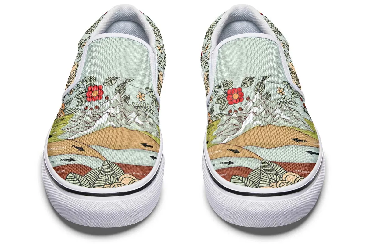 Floral Mountain Range Slip-On Shoes